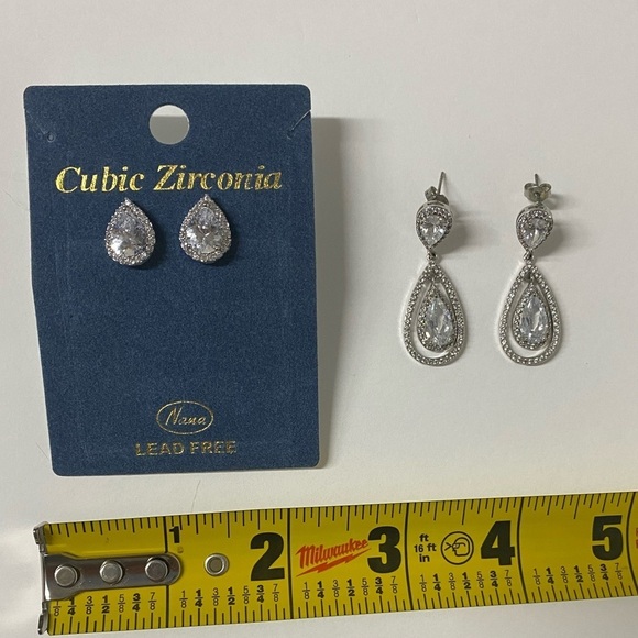NEW Cubic Zirconia Earring Set - Picture 1 of 4